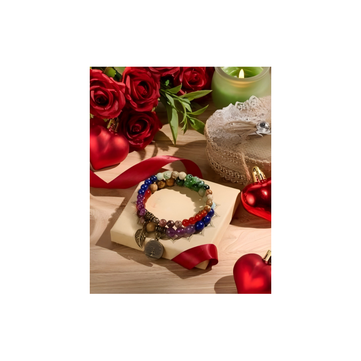 Natural Semi Precious Gemstone beads bracelet for women - Life Tree and Leaf Charm Energy Reiki Crystal Stretch Bracelets 1